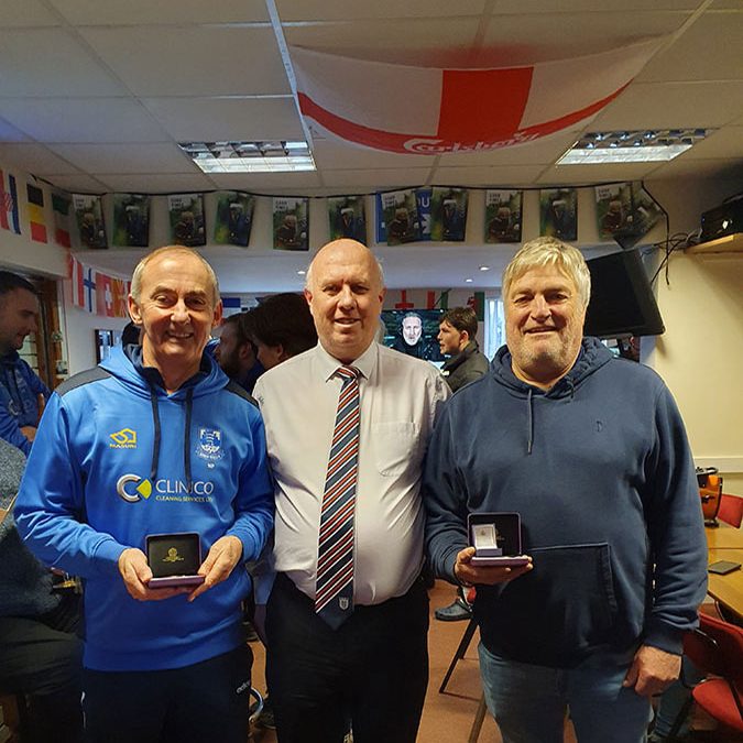 Nick Parsons and Tony Richardson FA Presentation for 50 Year Service